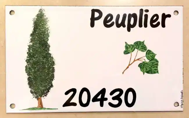 Plaque personnalisée pour un gîte en tôle émaillée